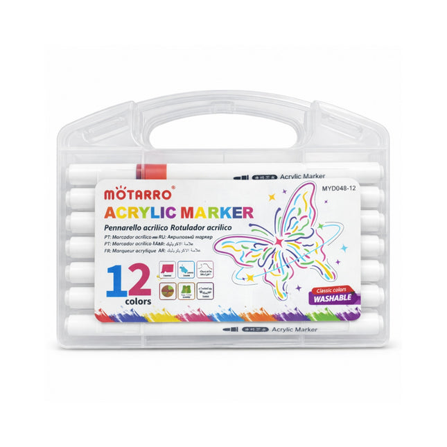 the product of Motarro Acrylic Marker Set – 12 Colors -MYD048-12