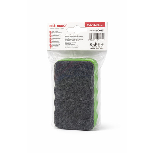 Packaged cleaning sponge with Motarro branding on a white background