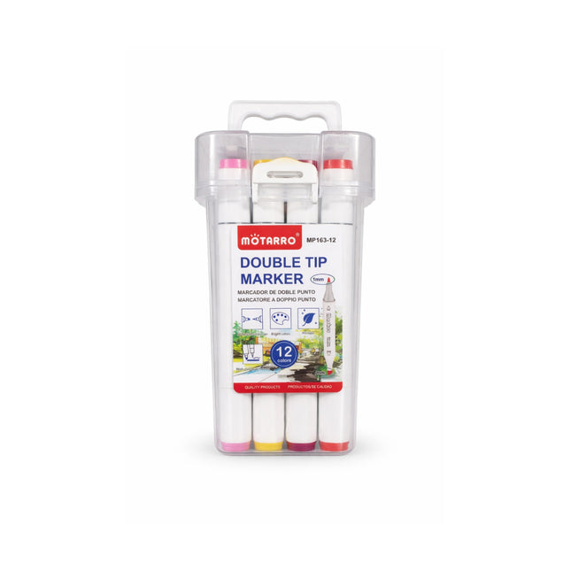Pack of Motarro double tip markers on a white background