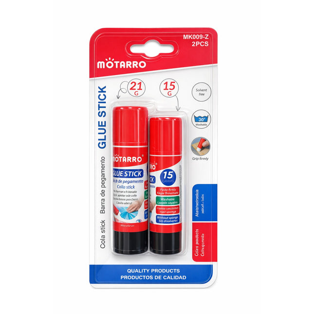 Motarro glue stick packaging with two sticks on a white background