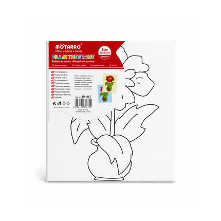 Motarro fill-in-the-frame coloring book with a plant design on a white background