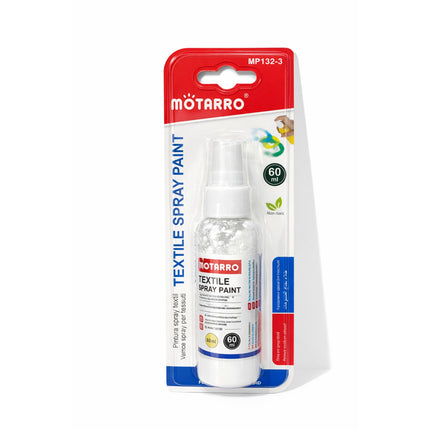 Motarro textile spray paint with packaging on a white background