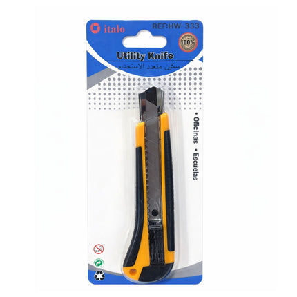 Utility knife with packaging on a white background