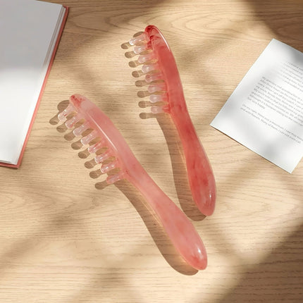 Nefoume Shell Head Massage Resin Comb Meridian Tool available on qasrjamal store