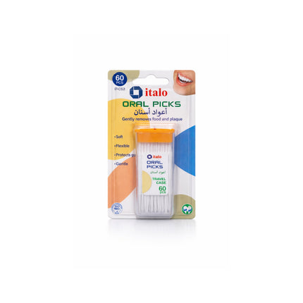 Pack of italo oral picks with a white background