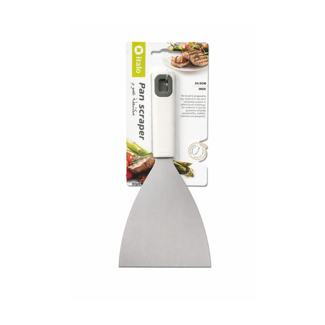 Pan scraper with packaging on a white background
