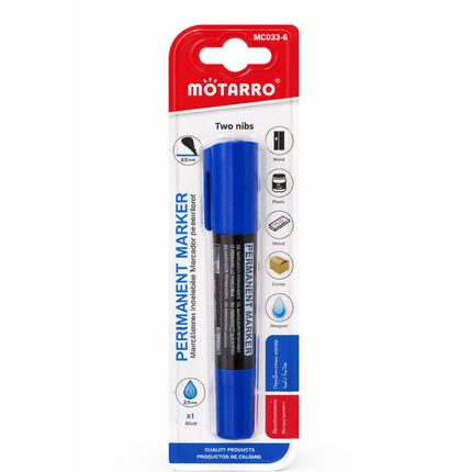 Motarro permanent marker with packaging on a white background