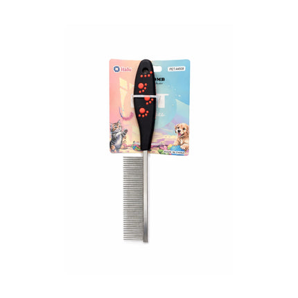 Pet comb with packaging on a white background