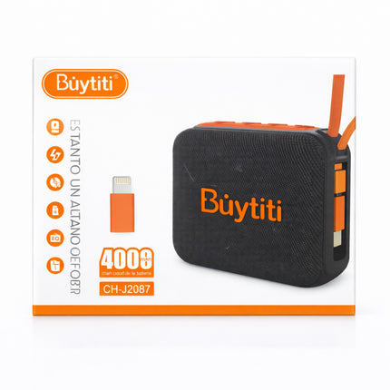 Büytiti portable speaker with packaging on a white background