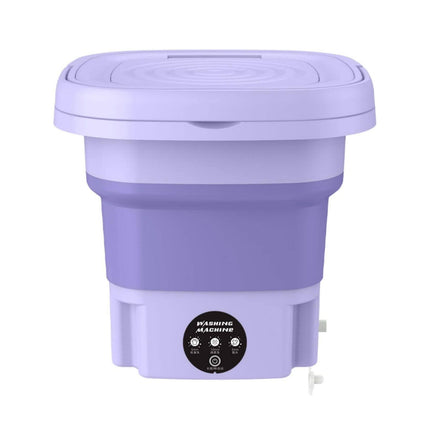 Purple portable washing machine on a white background