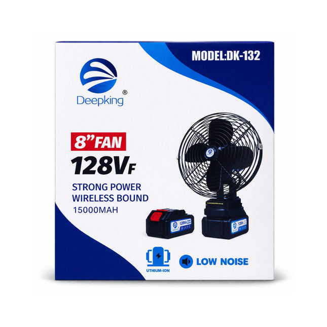 Deepking 8-inch fan packaging with model number DK-132 on a white background