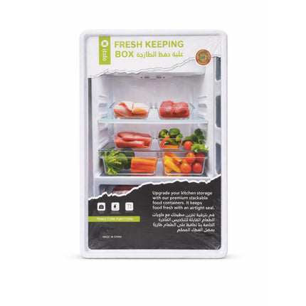 Packaging of a fresh keeping box with vegetables on a white background
