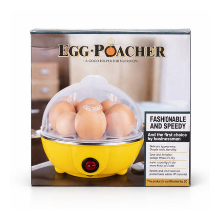 Egg-poacher packaging with eggs on a white background