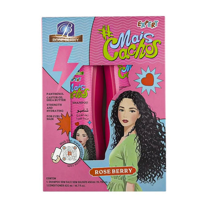 Roseberry Mais Cachos Strength and Hydrating Shampoo + Conditioner available on Qasr Jamal Store