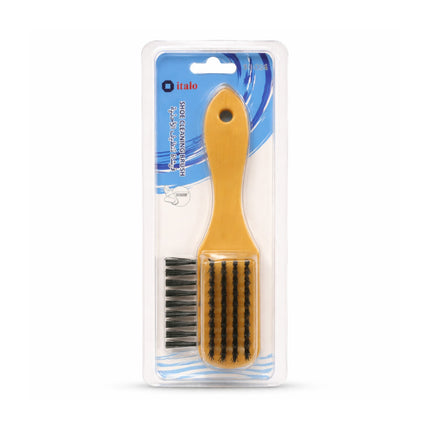 Hairbrush in packaging with visible brand logo on a white background