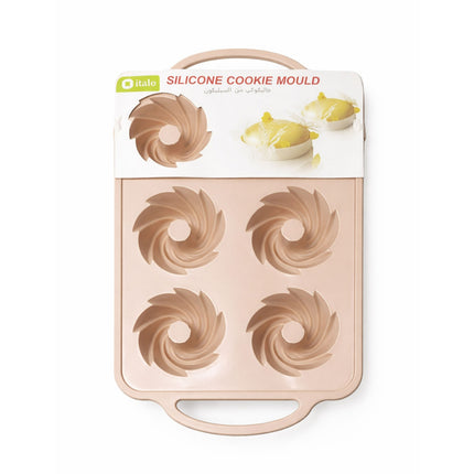 Silicone cookie mould with packaging on a white background