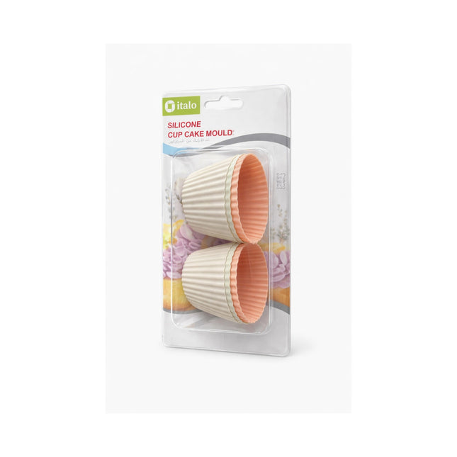 Silicone cupcake moulds in packaging on a white background