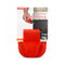 Red silicone mini glove with packaging on a white background