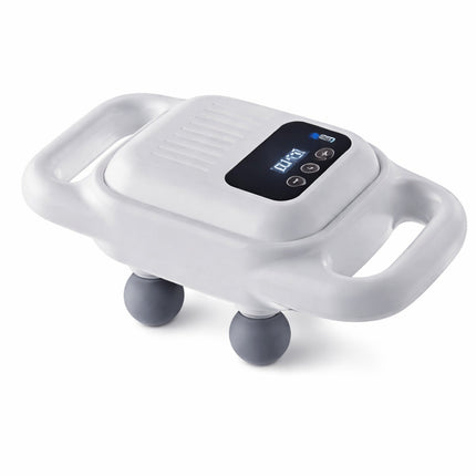 White foot massager with gray rollers on a white background