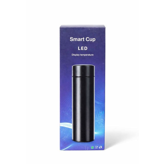 Smart cup LED packaging with black cup on a white background