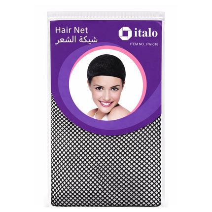 Hair net packaging with a woman's face on the label, featuring the brand 'italo'.