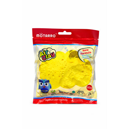 Mоторро Air Clay packaging with yellow clay and branding on a white background