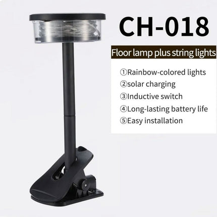 Floor lamp with string lights labeled CH-018 on a white background