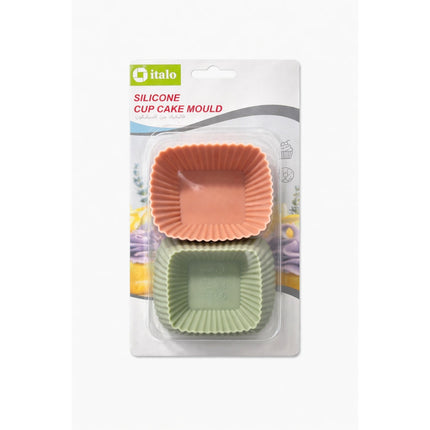 Silicone cupcake moulds in packaging with 'italo' branding on a white background