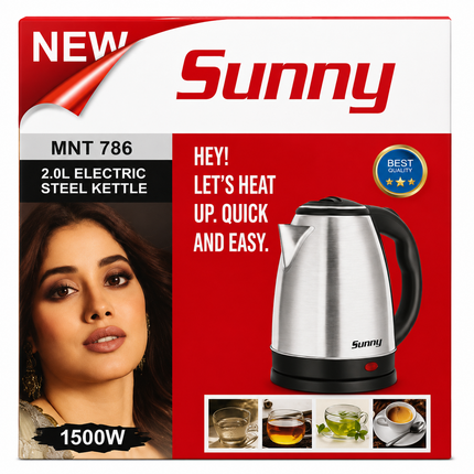 the product from Sunny Electric Steel Kettel 2L 1500W MNT786 1*20