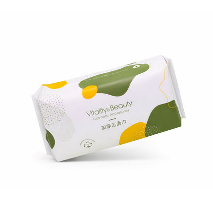 Pack of facial wipes with 'Vitality & Beauty' branding on a white background