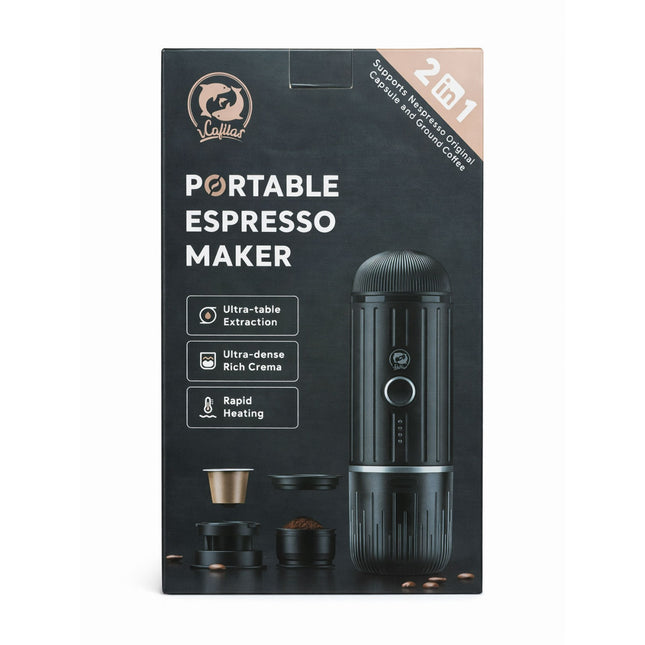 Box of a portable espresso maker with Caffitaly branding on a white background