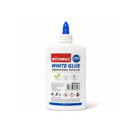 Bottle of Motarro white glue on a white background