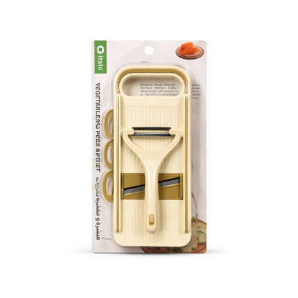 Vegetable peeler set in packaging with visible brand logo on a white background