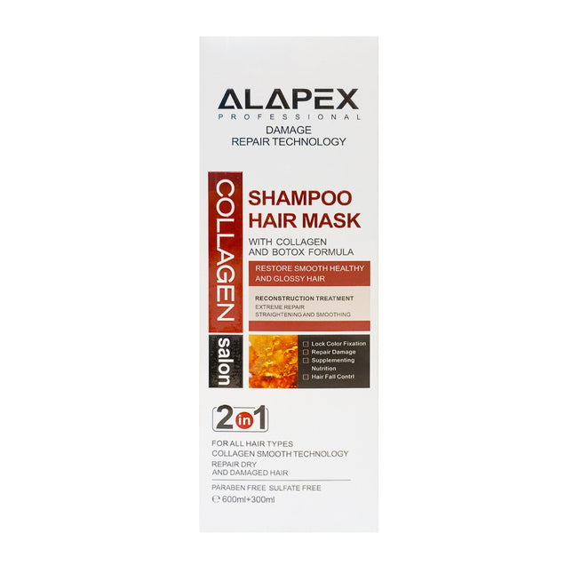 Alapex Shampoo & Hair Mask With Collagen And Botox Formula- 600ml+300ml