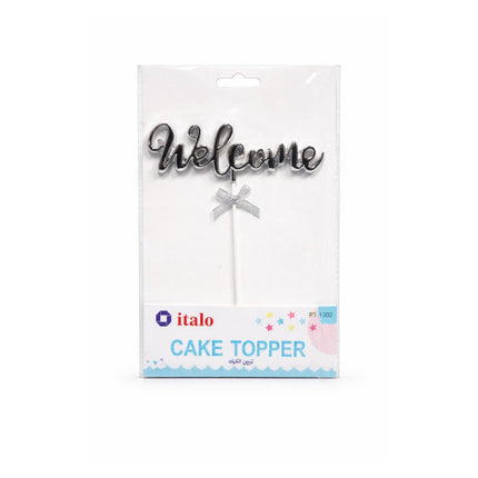 Cake Topper (Welcome) Silver - PT - 1302