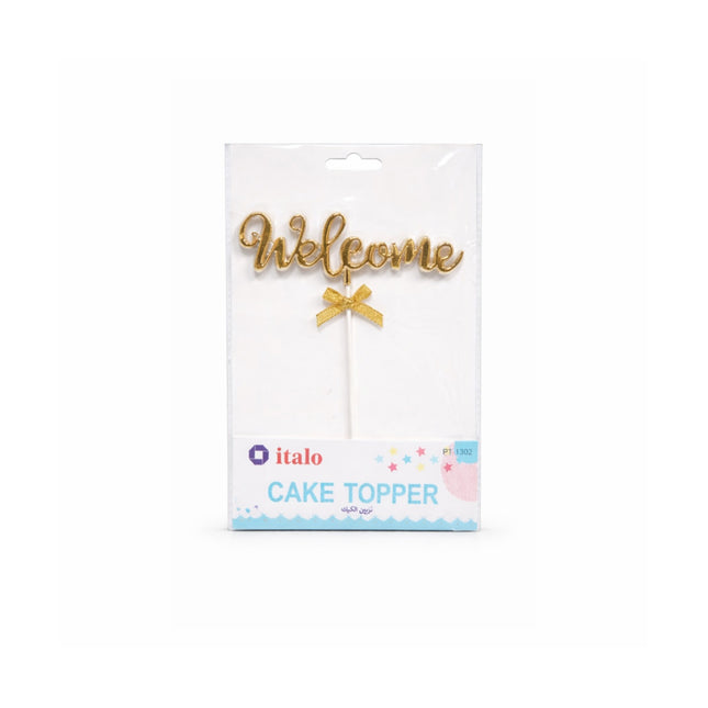 Cake Topper (Welcome) Gold - PT - 1301
