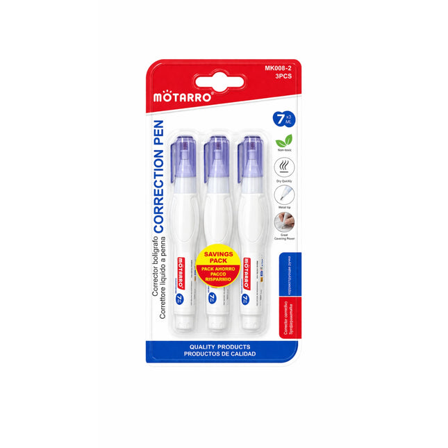 Motarro Correction Pens – 3 Pack (7ml Each) -MK008-2