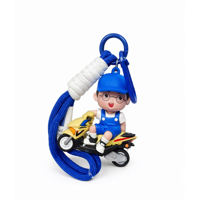 Cute Boy Scooter Keychain Toy - KEY-292