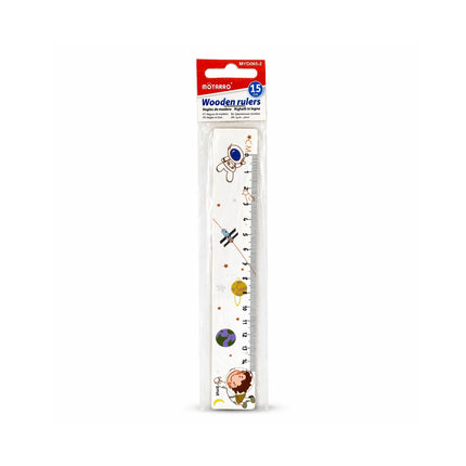 Space Design Wooden Ruler – 15cm-MYD065-2