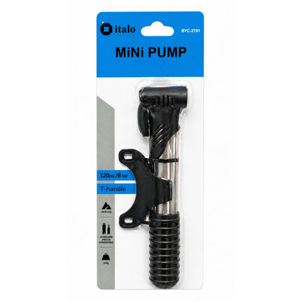 Mini Bicycle Air Pump (120 PSI) with T-Handle- BYC-2191