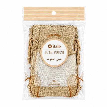Italo Natural Jute Drawstring Gift Pouch 10cm PH-524