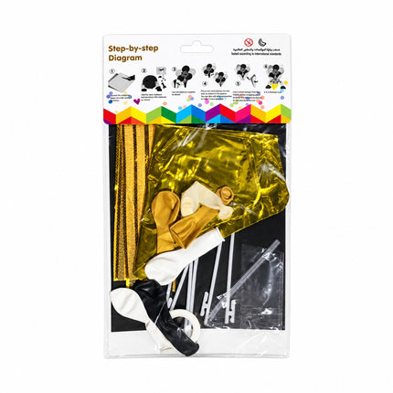 Italo DIY Black & Gold Balloon Bouquet Kit - 21pcs PT-1348