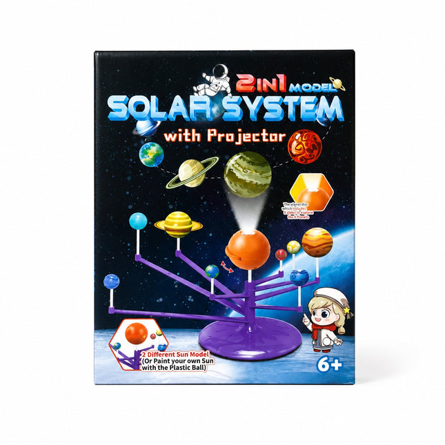 2-in-1 Solar System Model with Projector Educational Science Kit - Ages 6+ -MB012-16