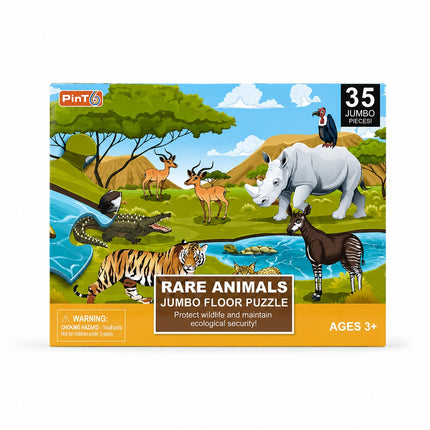 Rare Animals Jumbo Floor Puzzle - 35 Pieces, Ages 3+ - MU380-10