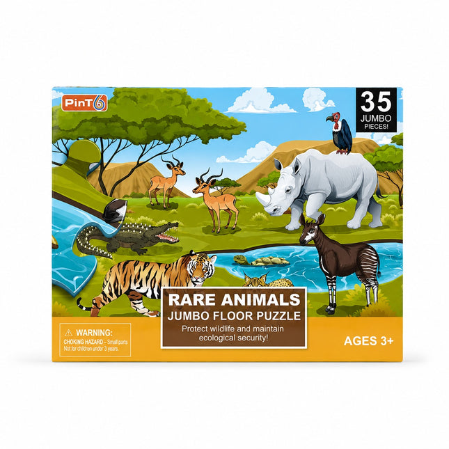 Rare Animals Jumbo Floor Puzzle - 35 Pieces, Ages 3+ - MU380-10