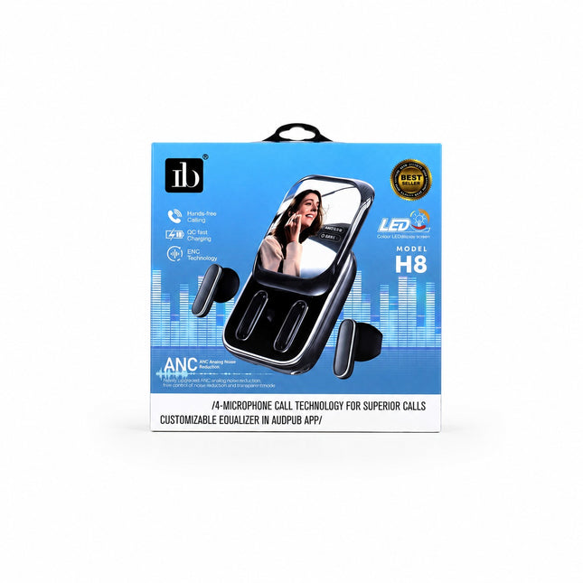 Wireless ANC Touchscreen Bluetooth Earbuds with LED Display – H8