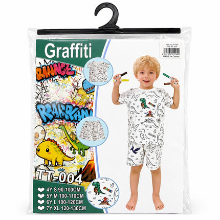 Kids DIY Coloring Dinosaur Pajama Set – TT-004