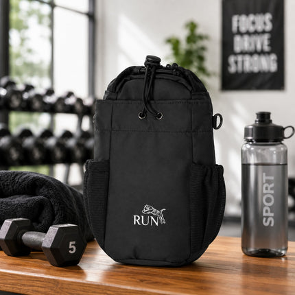Sports Utility Shoulder Bag with Bottle Holder & Side Pockets