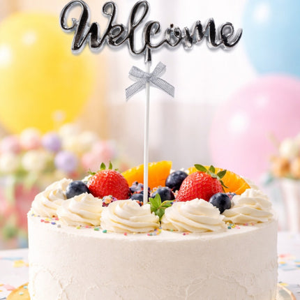 Cake Topper (Welcome) Silver - PT - 1302