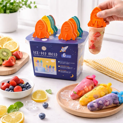 Ice Pop Mold Set – 6 PCS (Rocket Design Handles) -FC-2564